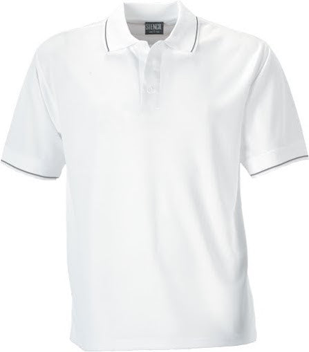 Stencil-Stencil Men's Lightweight C/D Polo-White/Navy/Beige / S-Corporate Apparel Online - 1