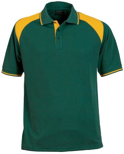 Stencil-Stencil Men's Club Cool Dry Polo-Bottle green/Gold / S-Corporate Apparel Online - 7