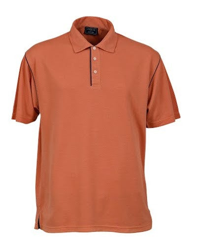 Stencil-Stencil Men's Bio-Weave Polo-Pumpkin/Navy / S-Corporate Apparel Online - 2