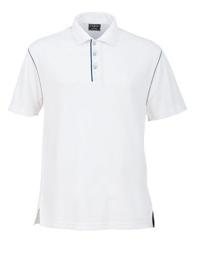 Stencil-Stencil Men's Bio-Weave Polo-White/Navy / S-Corporate Apparel Online - 1