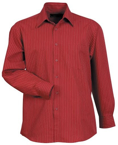 Stencil-Stencil Men's Pin-point Shirt (L/S)-Cherry/Silver / S-Corporate Apparel Online - 2
