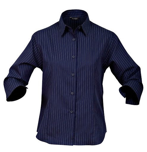 Stencil-Stencil Ladies' Pin-point Shirt (3/4S)-Navy/Beige / 8-Corporate Apparel Online - 5