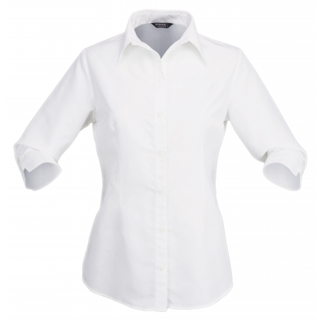 Stencil-Stencil Candidate 2135Q Ladies 3/4S Shirt-White / 8-Uniform Wholesalers - 2