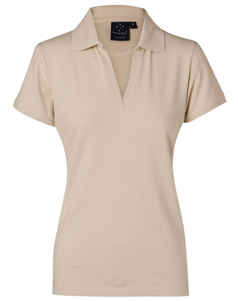 Winning Spirit Ladies' Short Sleeve Cotton/Elastane Polo 2st (4 colour) (PS40)