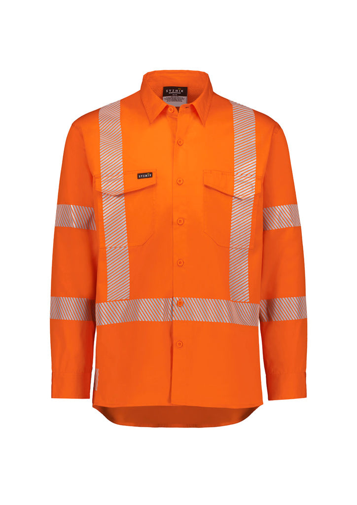 Syzmik  Mens Hi Vis X Back Shirt - Segmented Tape-(ZW692)