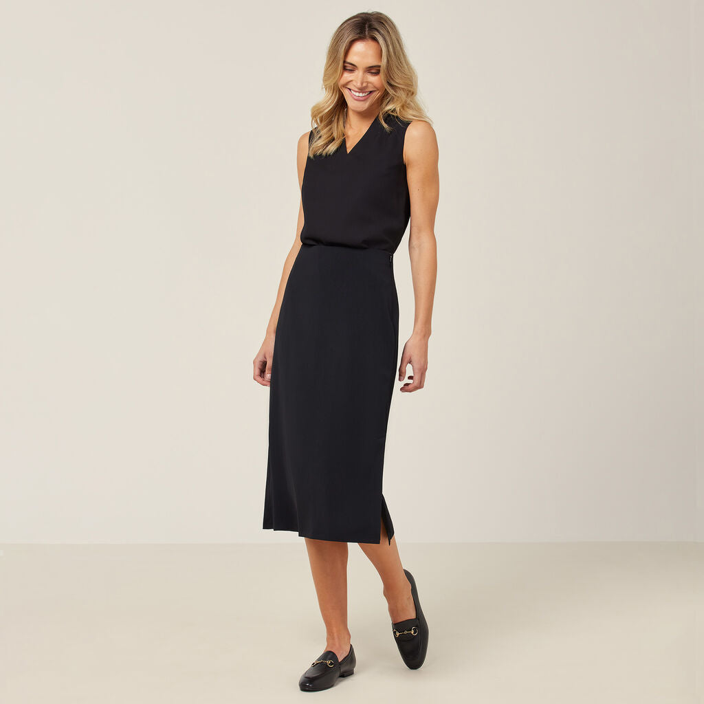 NNT Crepe Stretch Midi Length A-line Skirt (CAT2RV)