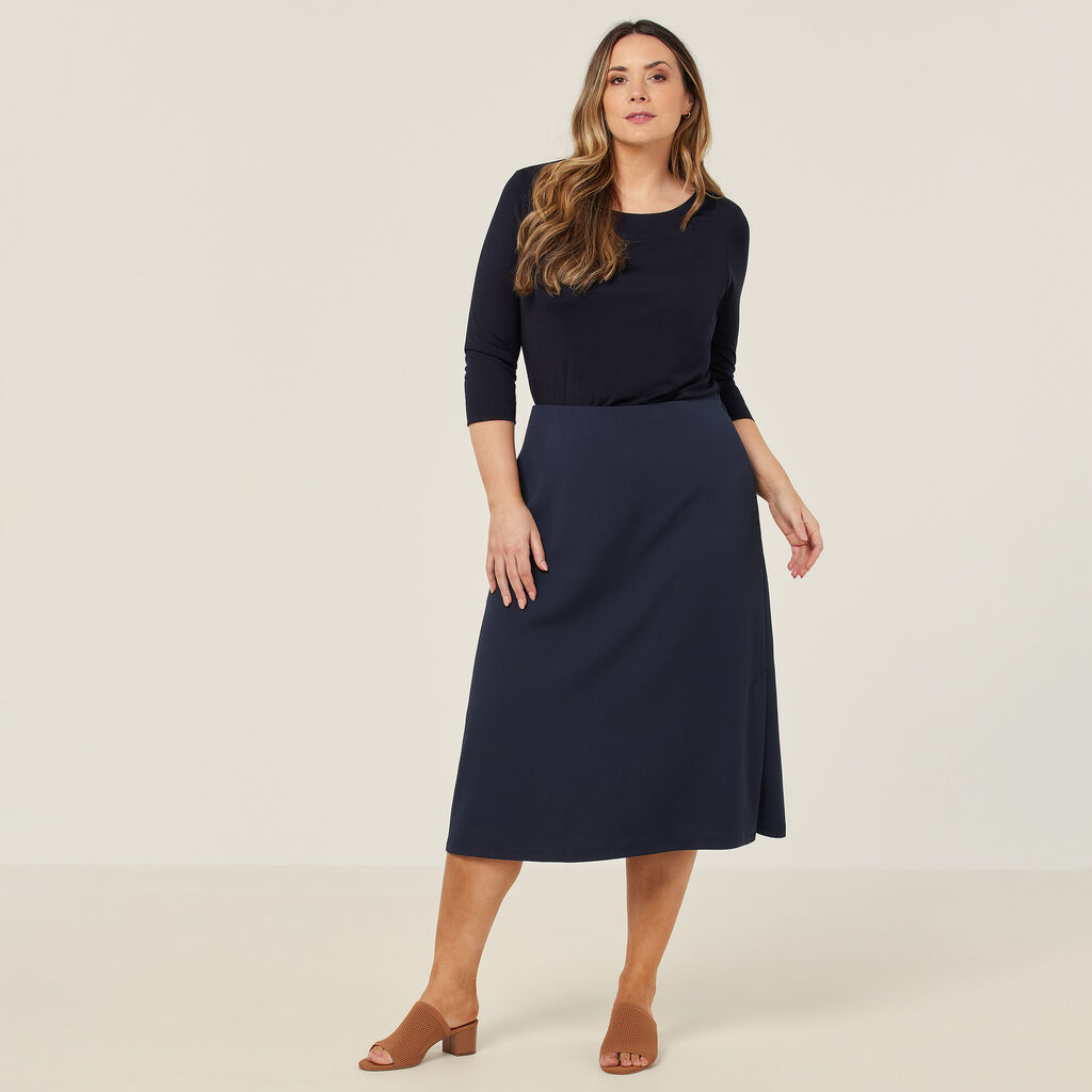 NNT Crepe Stretch Midi Length A-line Skirt (CAT2RV)