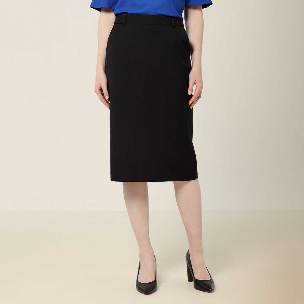 NNT Uniforms Wool Blend Twill Secret Waist Midi Skirt (CAT2RW)