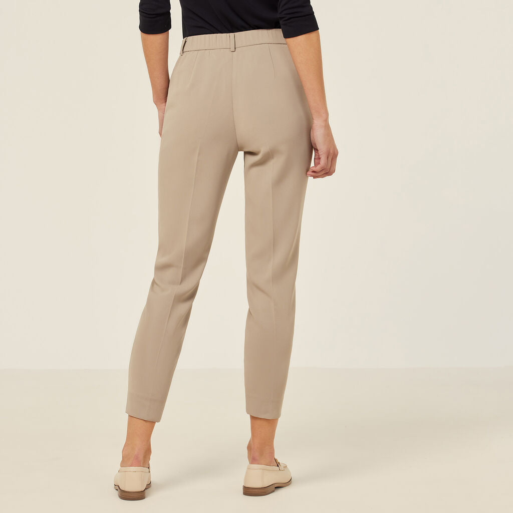 NNT Crepe Stretch High Waist,Tapered Leg Cropped Pant (CAT3YC)