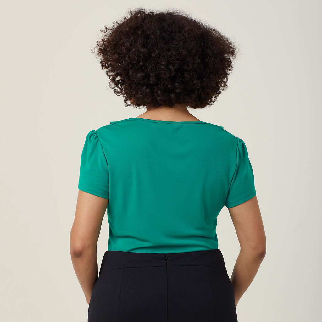 NNT Uniforms Matt Jersey Cap Sleeve Ruffle Neck T-top (CAT48H)