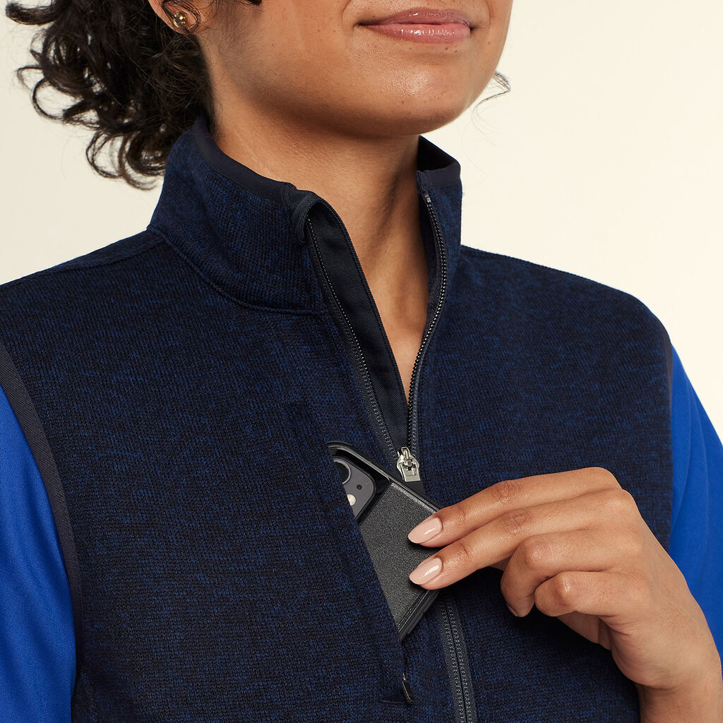 NNT Uniforms Textured Fleece Zip Front Vest W (CAT74N)