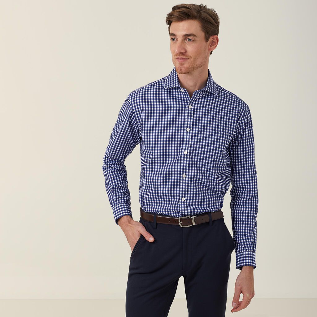 NNT Uniforms Dobby Check 100% Cotton Long Sleeve Shirt(CATDWX)