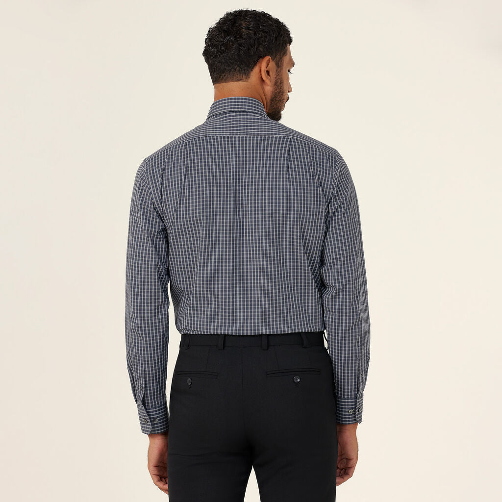 NNT Uniforms Avignon Window Check Stretch Long Sleeve Shirt (CATJDE)