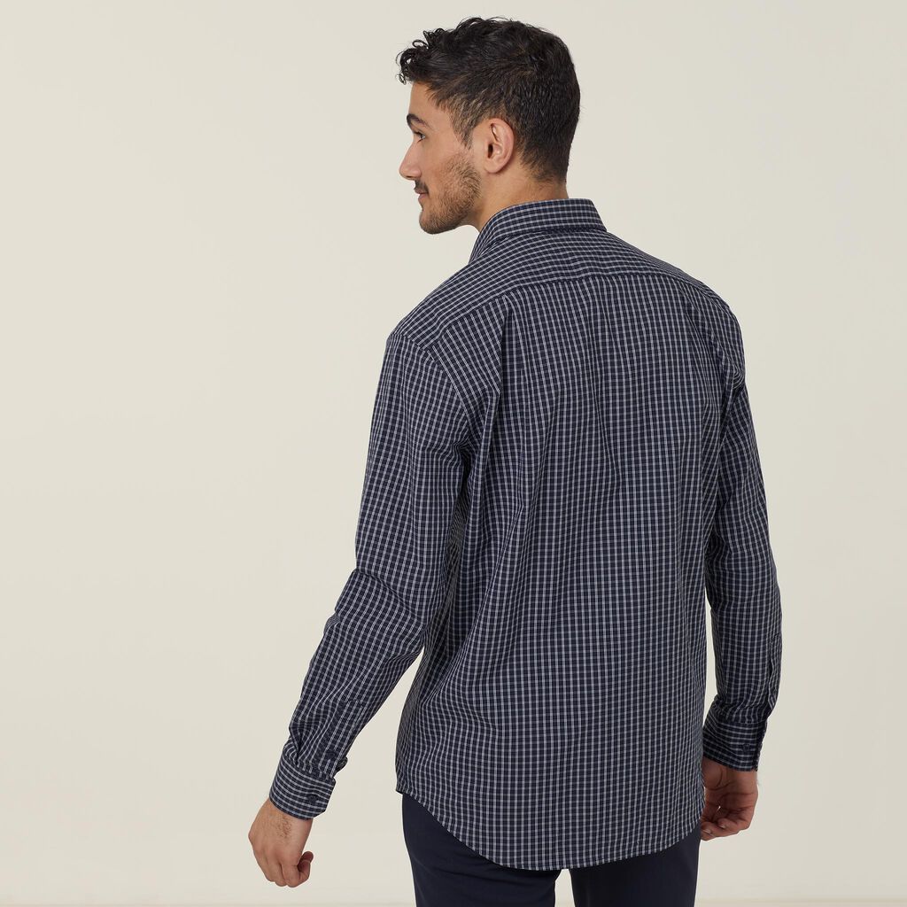 NNT Uniforms Avignon Window Check Stretch Long Sleeve Shirt (CATJDE)