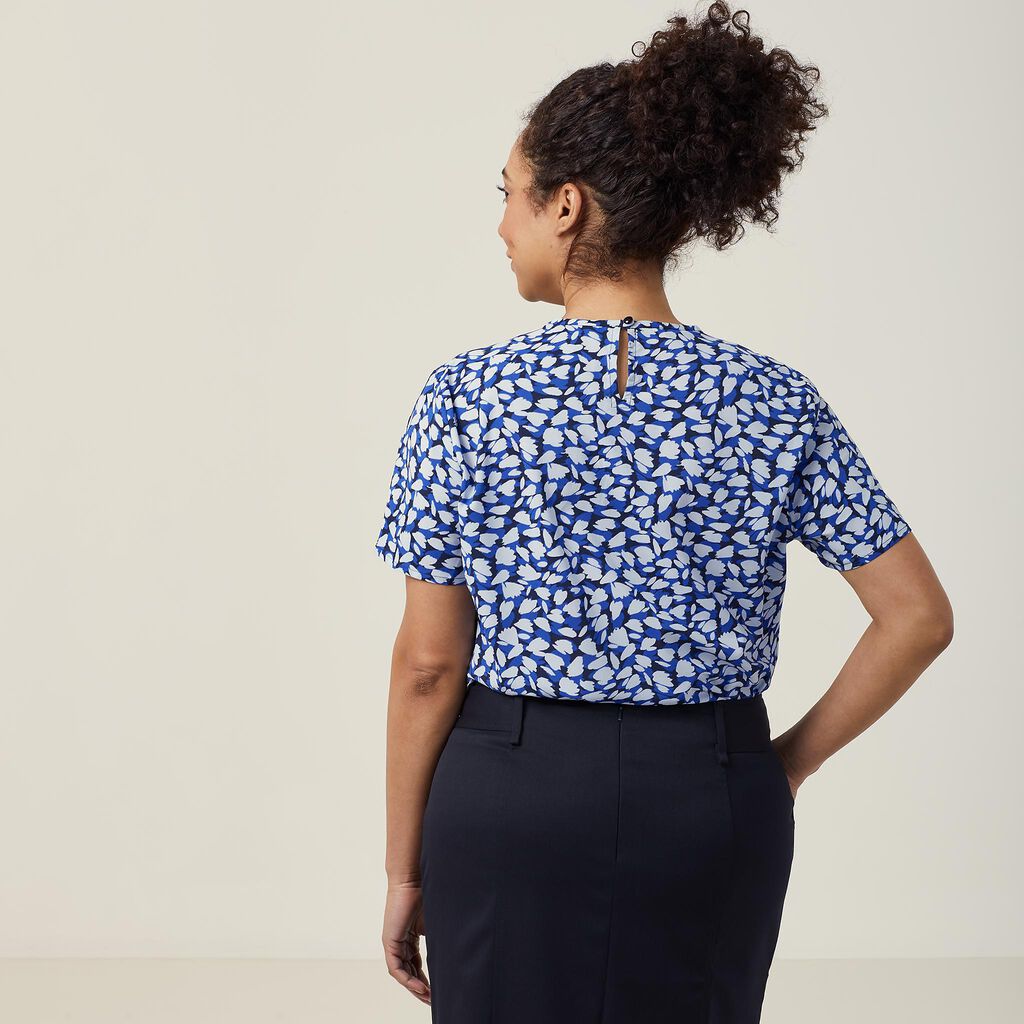 NNT Uniforms Antibacterial Petal Print Short Sleeve Top (CATUFA)- Clearance