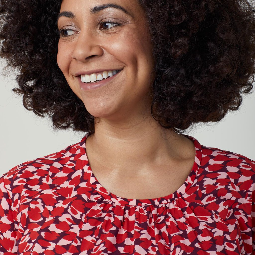 NNT Uniforms Antibacterial Petal Print Short Sleeve Top (CATUFA)- Clearance