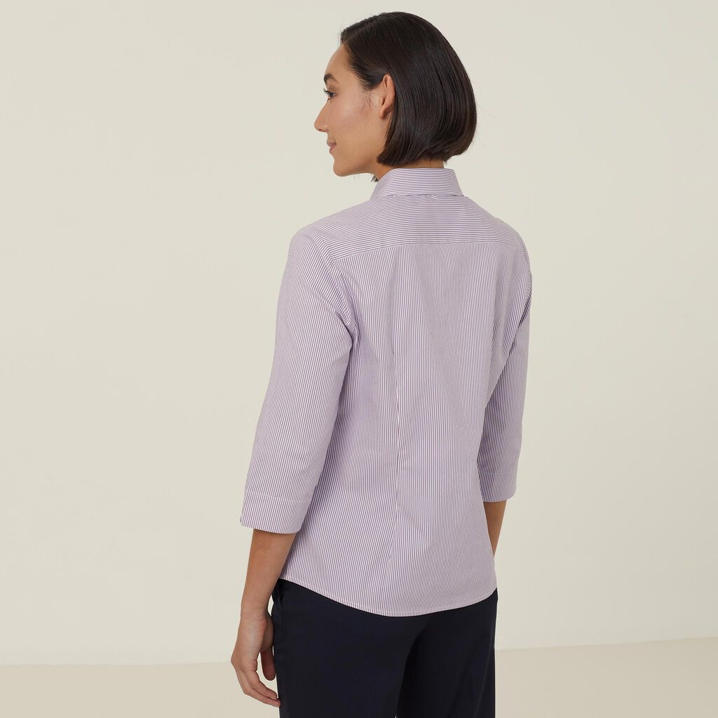 NNT Uniforms Avignon Fine Block Stripe Stretch 3/4 Sleeve Shirt (CATUKV)