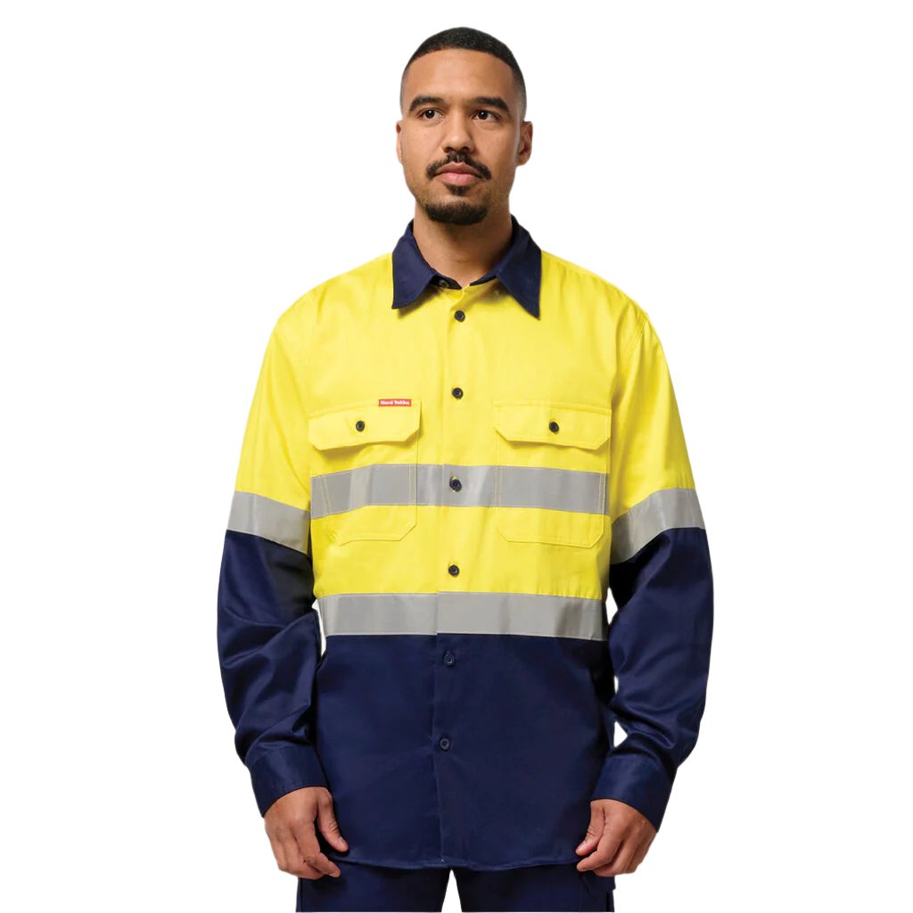 Hard Yakka Core Hi-Vis 2 Tone Taped Cotton Drill Shirt (Y04610)