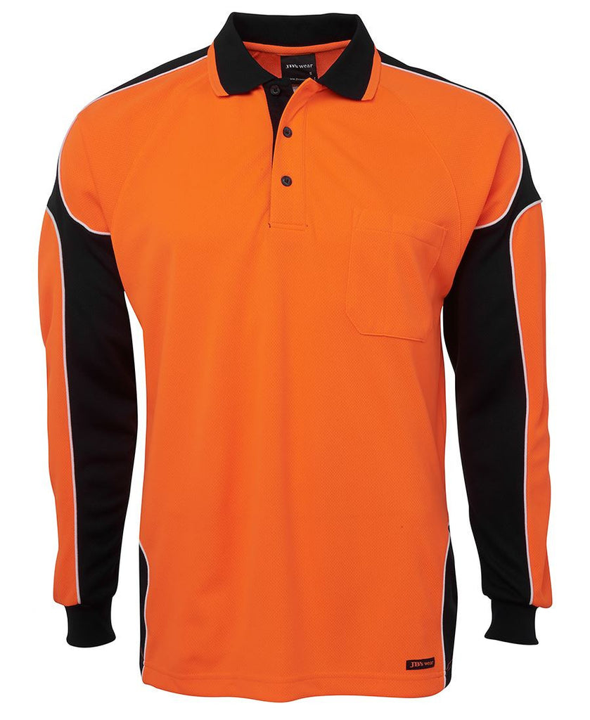 JB's Hi Vis Long Sleeve Arm Panel Polo - Adults (6AP4L)