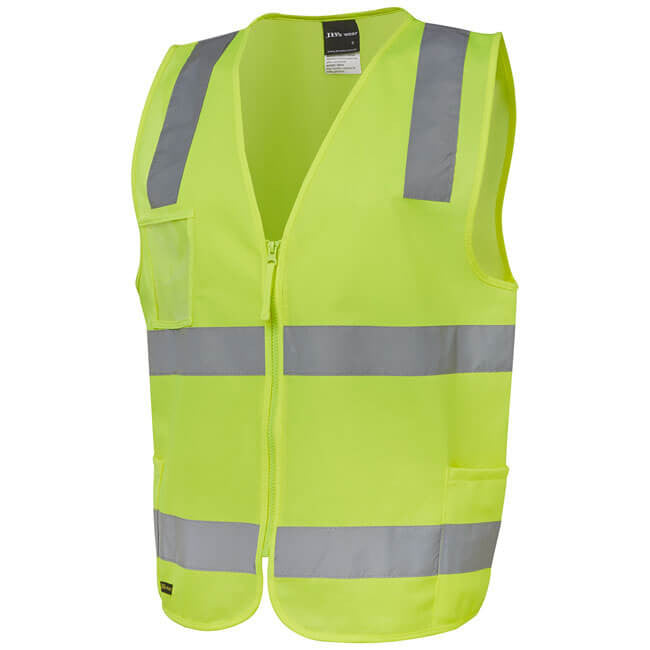 JB'S HI VIS (D+N) Zip Safety Vest (6DNSZ)