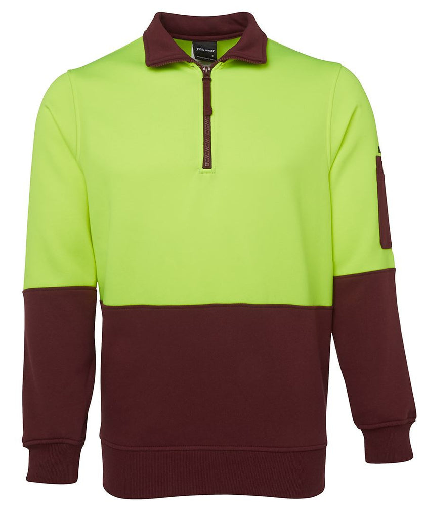 JB's Hi Vis 1/2 Zip Fleecy Sweat - Adults (6HVFH)