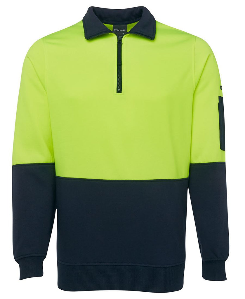 JB's Hi Vis 1/2 Zip Fleecy Sweat - Adults (6HVFH)