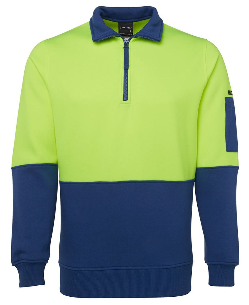 JB's Hi Vis 1/2 Zip Fleecy Sweat - Adults (6HVFH)