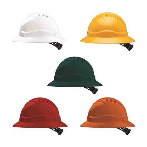 Pro ChoiceV6 Hard Hat Vented Full Brim Ratchet Harness-(HHV6FB)