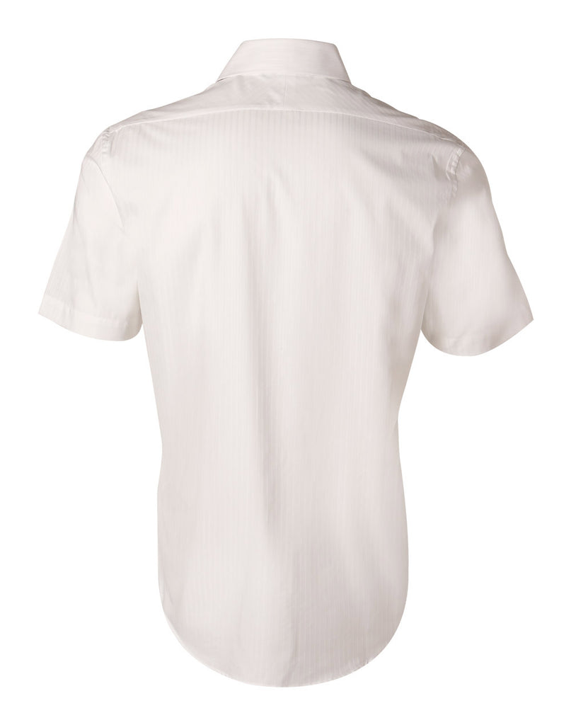 Winning Spirit Men's Self Stripe Short Sleeve Shirt (M7100S)