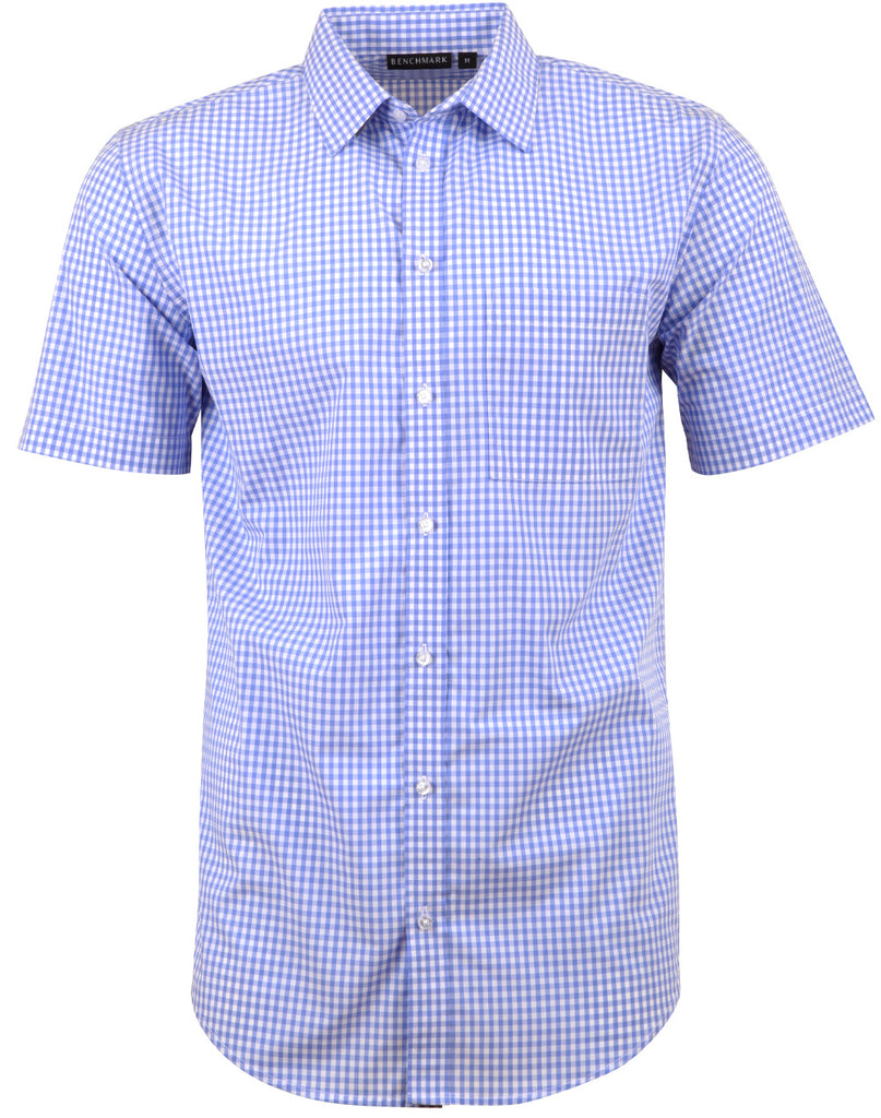Winning Spirit Men’s Gingham Check Short Sleeve Shirt (M7300S)