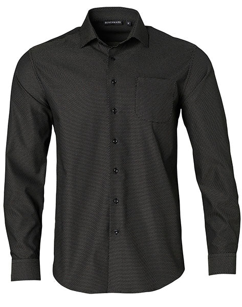 Winning Spirit Ascot Mens Long Sleeve Dot Jacquard Stretch Shirt (M7400L)