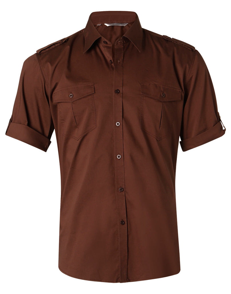 Winning Spirit Men's Short Sleeve Military Shirt (M7911)