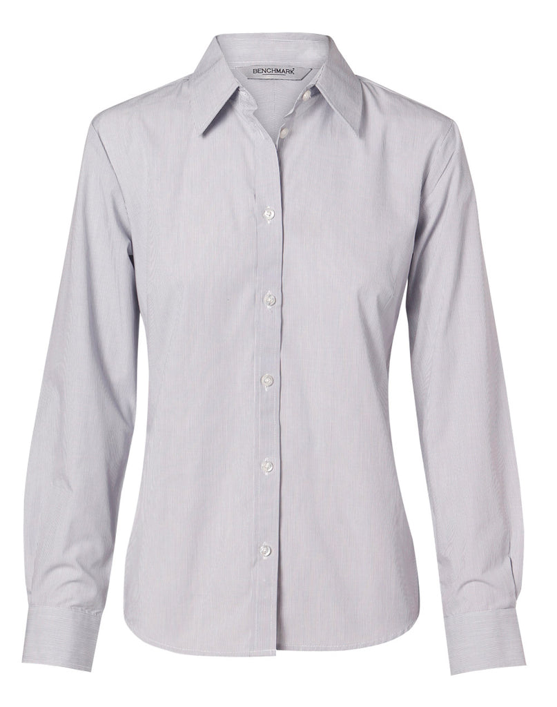 Winning Spirit Women's Fine Stripe Long Sleeve Shirt (M8212)