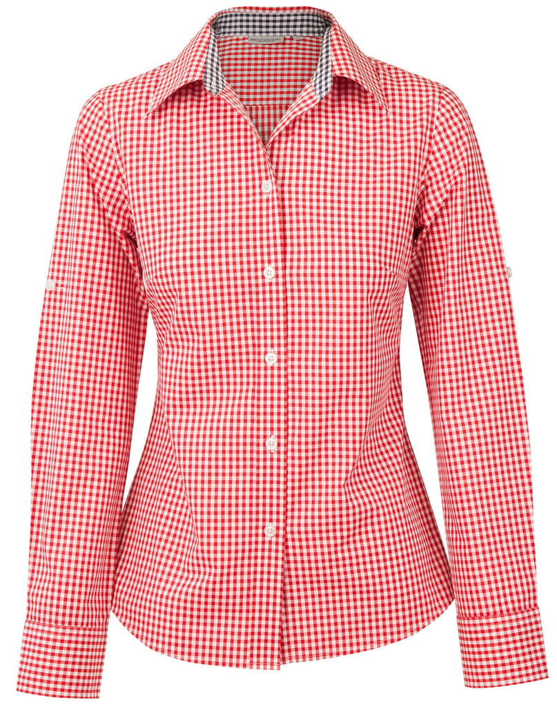 Winning Spirit Ladies’ Gingham Check Long Sleeve Shirt (M8330L)