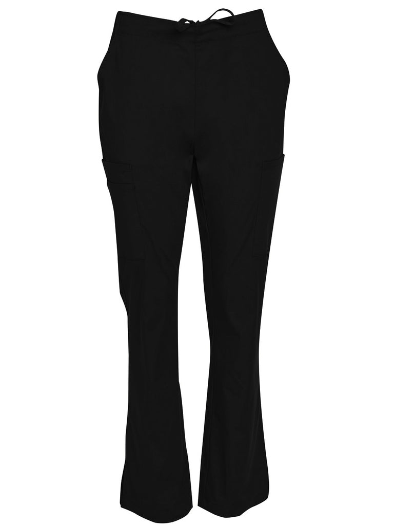 Wining Spirit  Ladies Semi-elastic Waist Tie Solid Colour Scrub Pants (M9720)