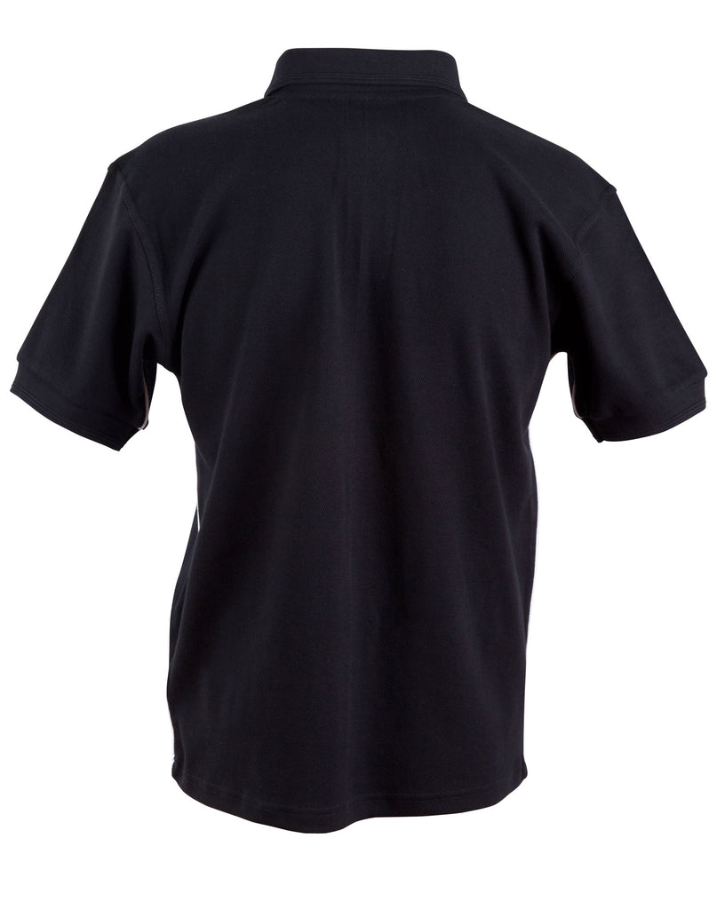 Winning Spirit Men's Pure Cotton Contrast Piping Short Sleeve Polo (PS25)