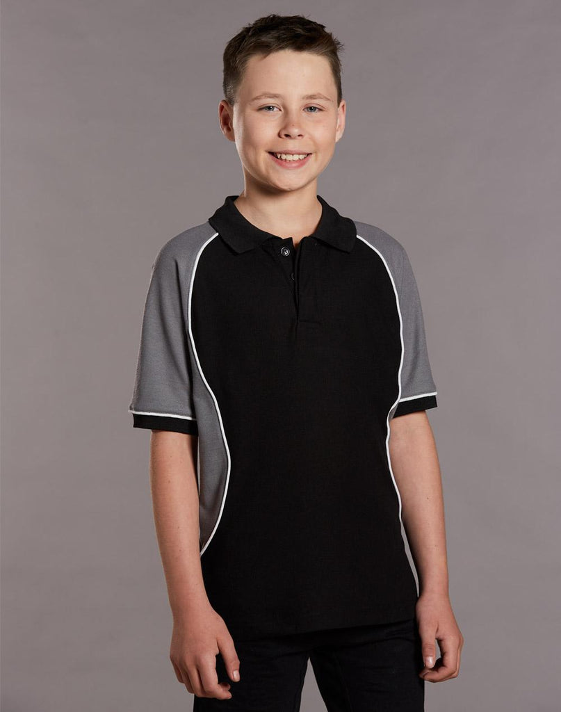 Winning Spirit Kid's TrueDry® Tri-colour Short Sleeve Pique Polo (PS77K)