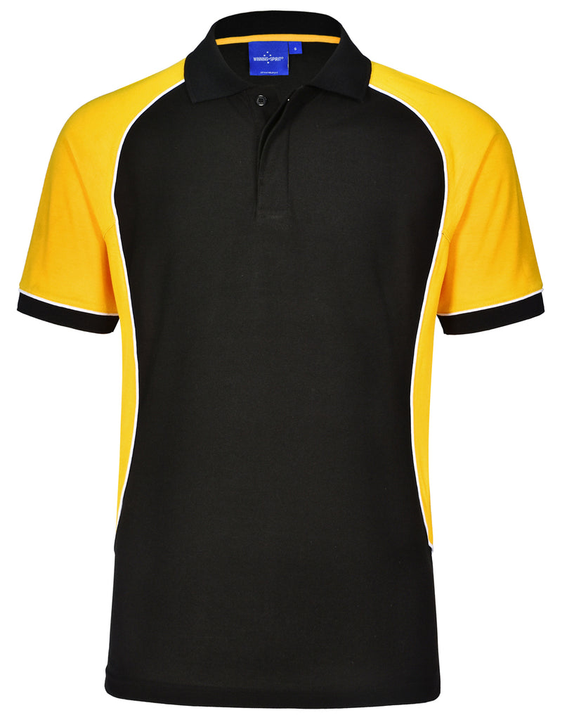 Winning Spirit Men's TrueDry® Tri-colour Short Sleeve Pique Polo (PS77)