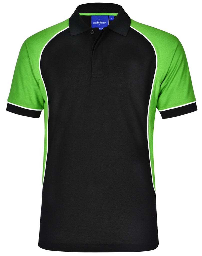 Winning Spirit Men's TrueDry® Tri-colour Short Sleeve Pique Polo (PS77)