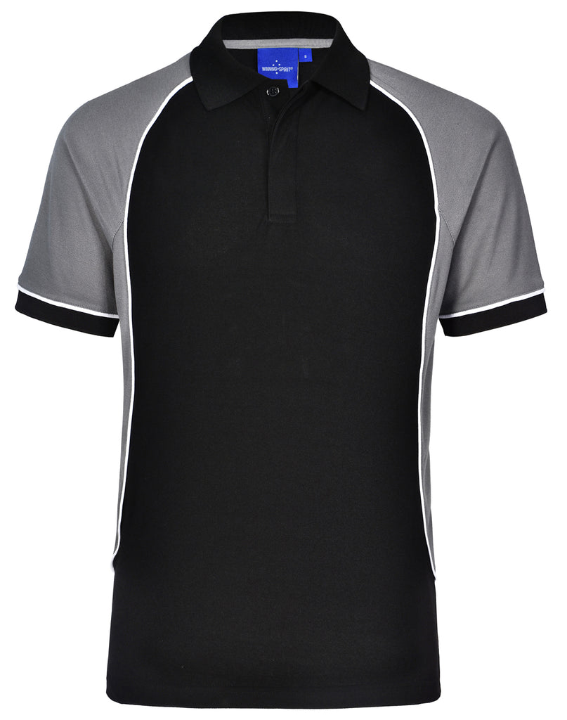Winning Spirit Men's TrueDry® Tri-colour Short Sleeve Pique Polo (PS77)