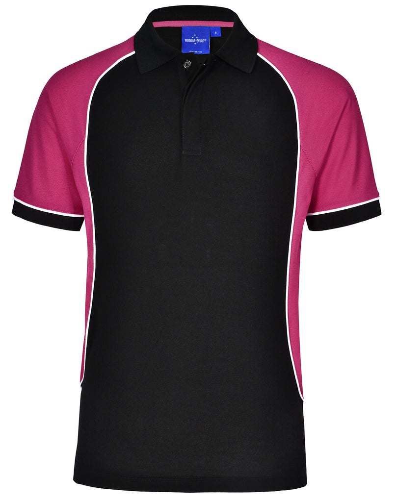 Winning Spirit Men's TrueDry® Tri-colour Short Sleeve Pique Polo (PS77)