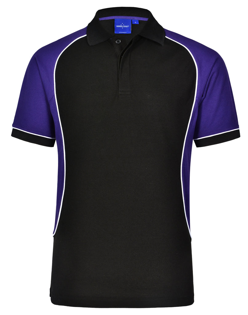 Winning Spirit Men's TrueDry® Tri-colour Short Sleeve Pique Polo (PS77)