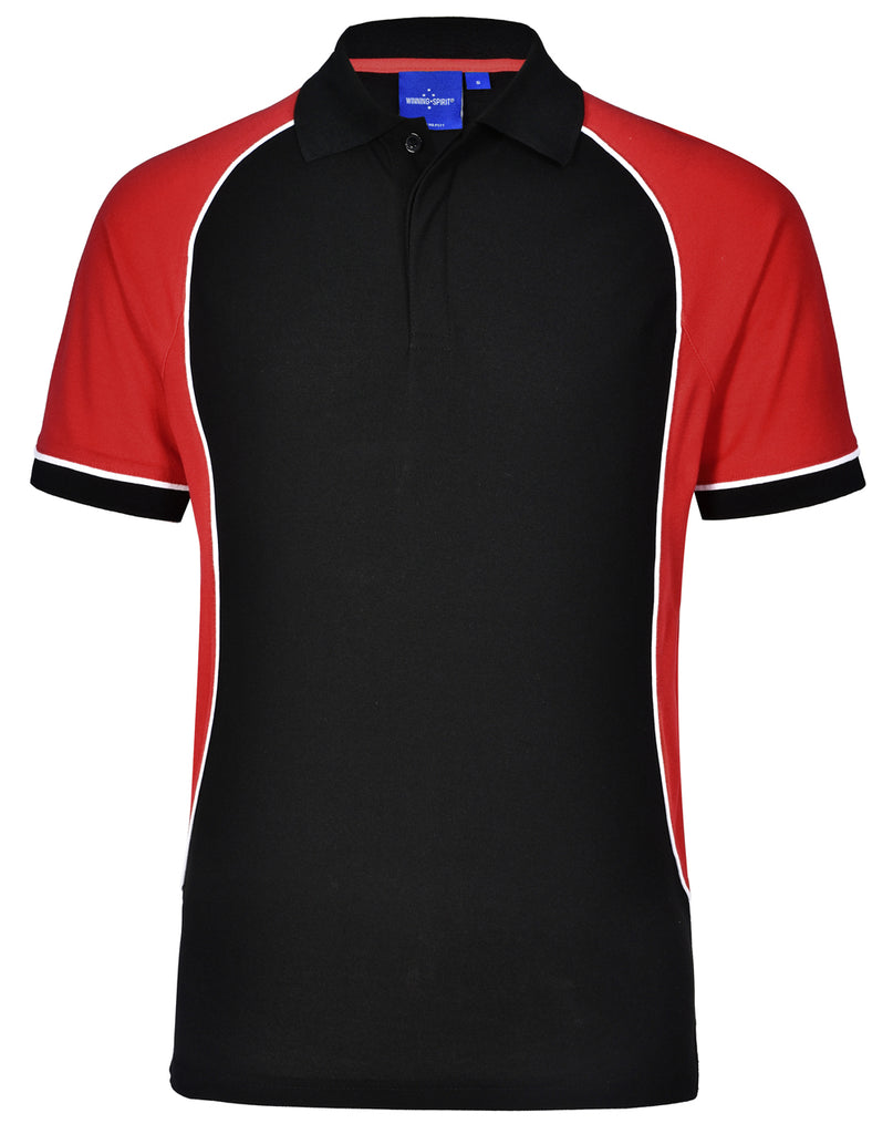 Winning Spirit Men's TrueDry® Tri-colour Short Sleeve Pique Polo (PS77)