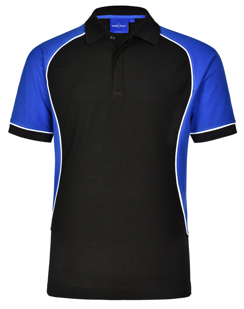 Winning Spirit Men's TrueDry® Tri-colour Short Sleeve Pique Polo (PS77)