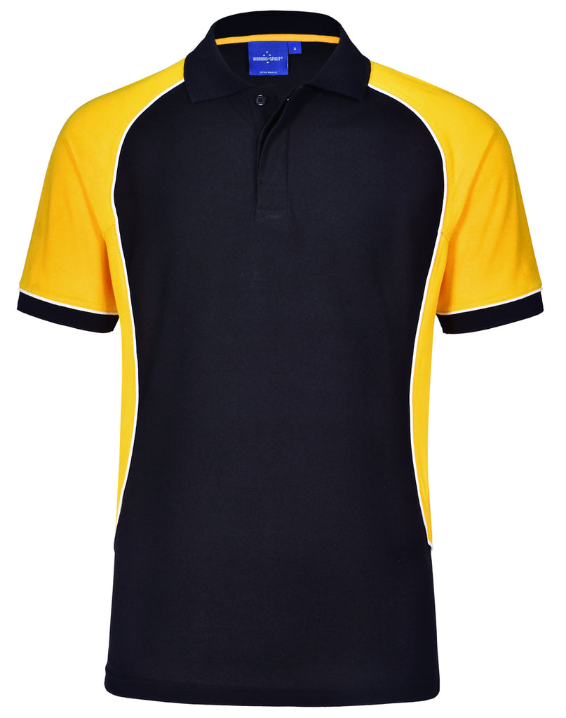 Winning Spirit Men's TrueDry® Tri-colour Short Sleeve Pique Polo (PS77)