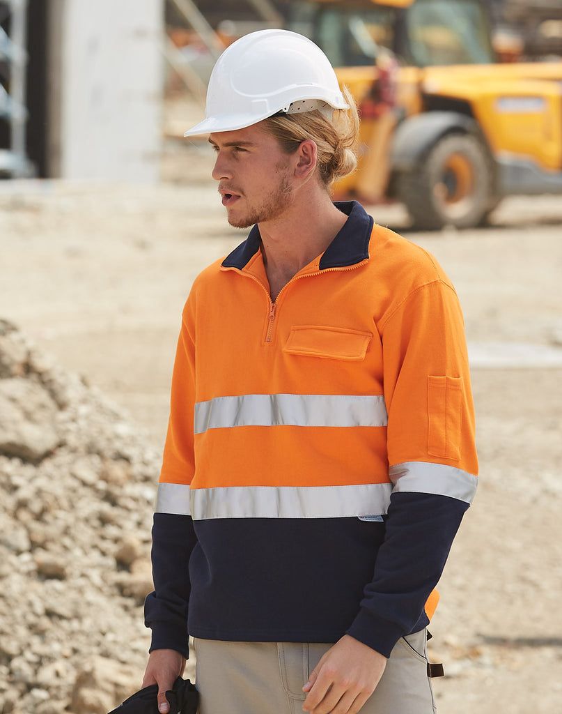 Winning Spirit Hi-vis Two Tone Cotton Fleecy Sweat (SW48)