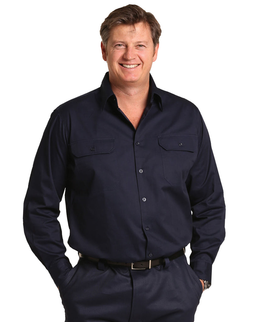 Winning Spirit Cool-Breeze Long Sleeve Cotton Work Shirt (WT02)