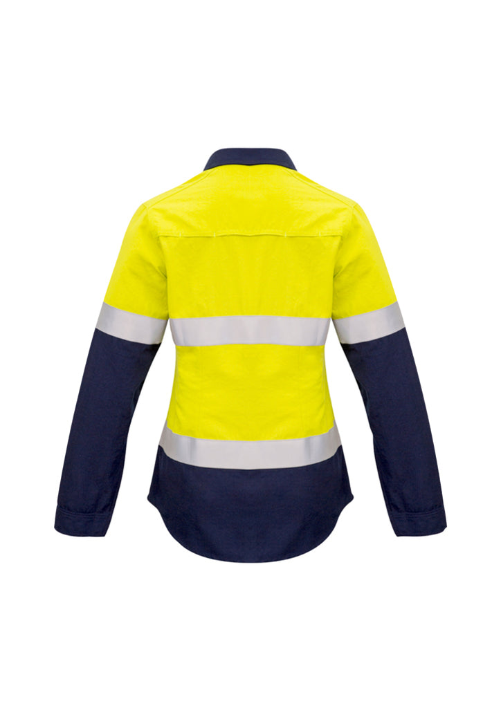 Syzmik Womens FR Closed Front Hooped Taped Spliced Shirt (ZW131)